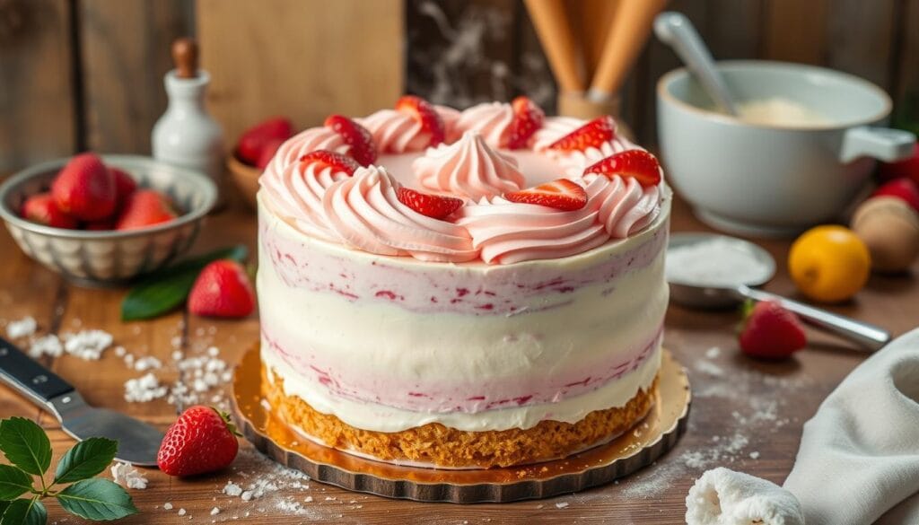 Vanilla and Strawberry Cake Recipe